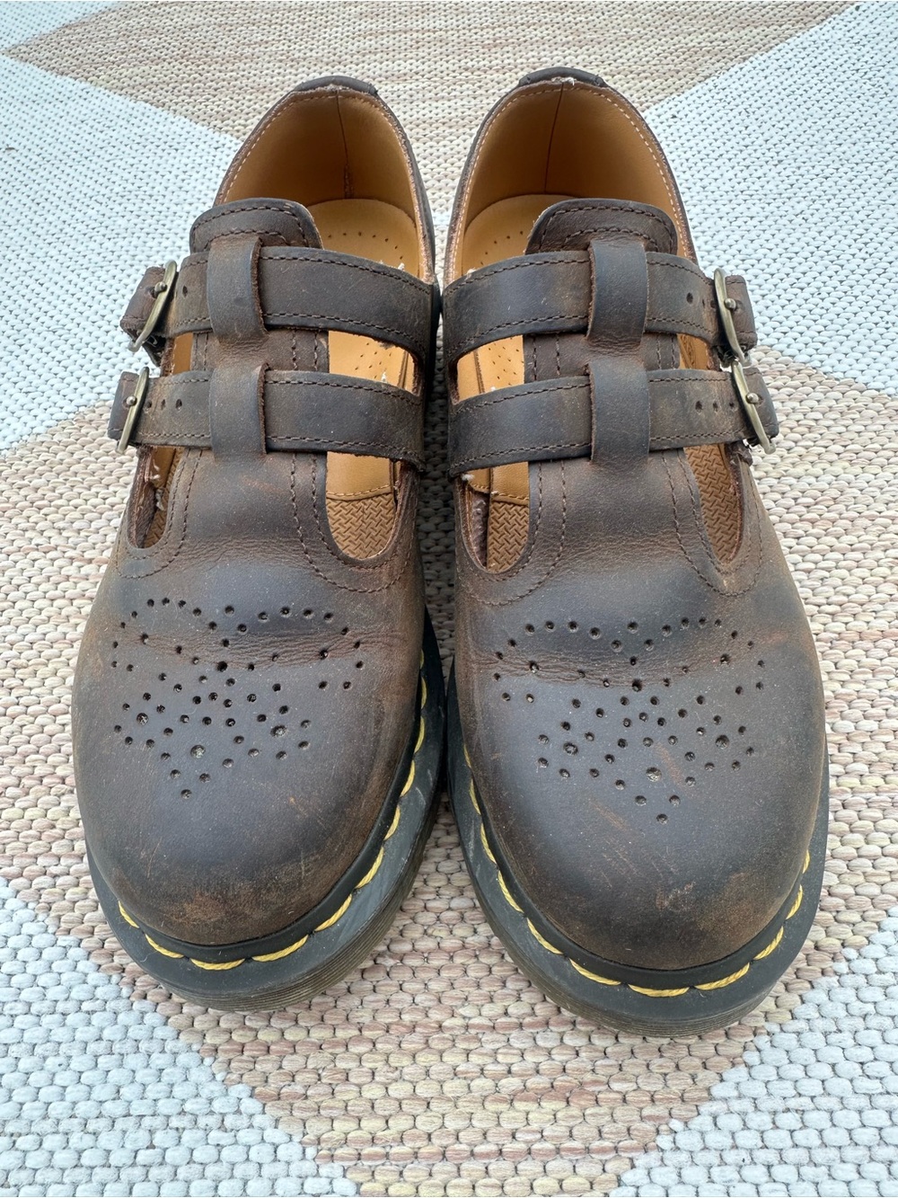 Dr. Martens Crazy Horse Leather Mary Jane Shoes Size 7 - Picture 4 of 8